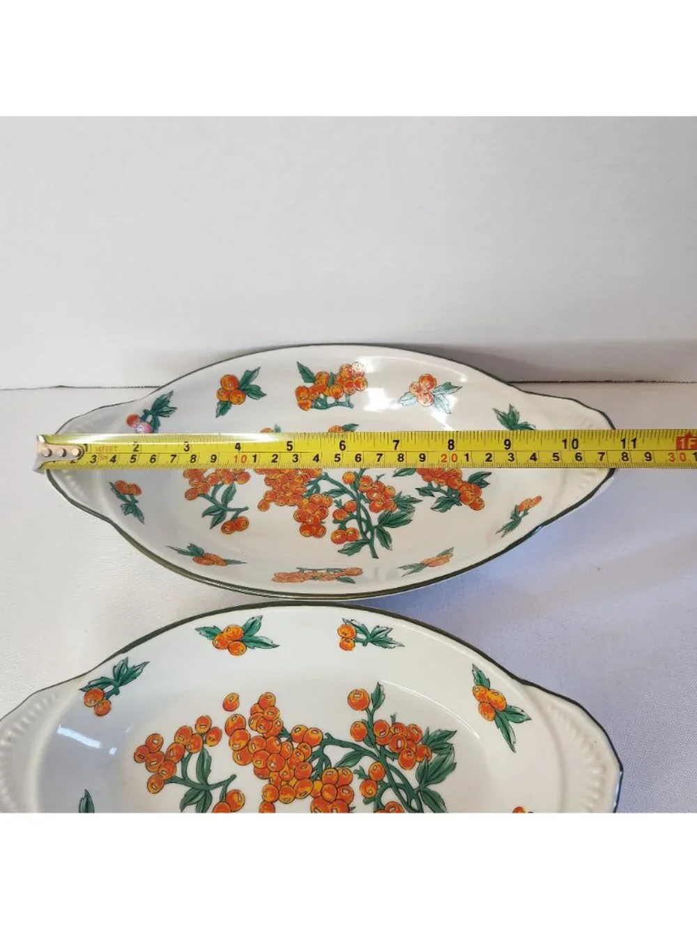 Berry Patch Fine China Oval Serving Dishes Set Of 3 Orange Berry Floral Design M
